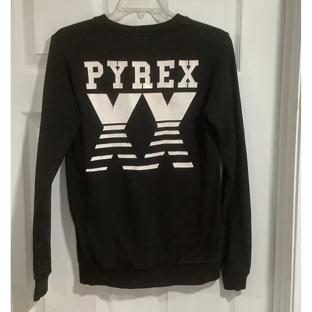 Pyrex Virgil Abloh Sweatshirt Jumper Big Logo Cotton Crew Neck Black Size XS